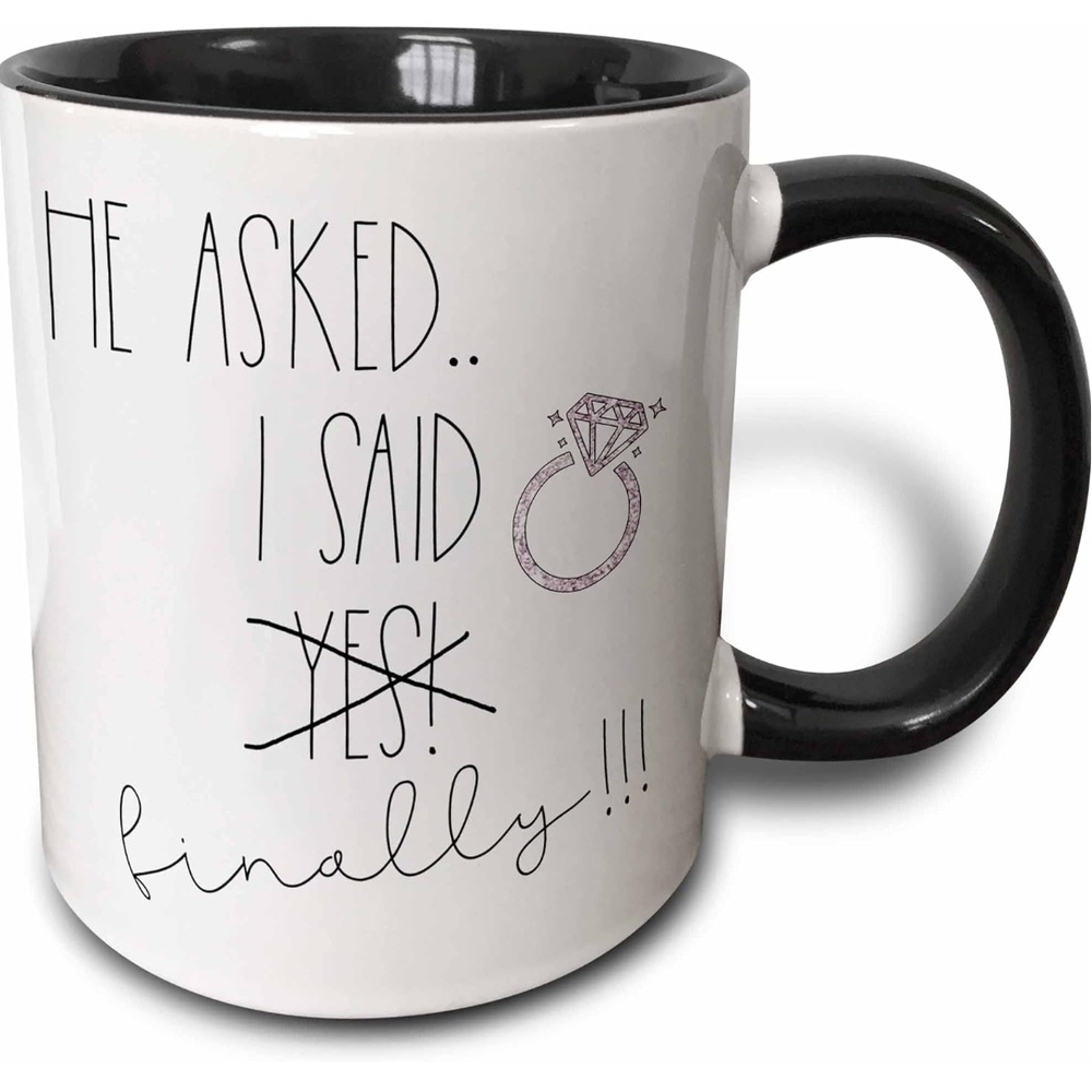 Black and White Engagement Mug 11 Oz. New In Box.